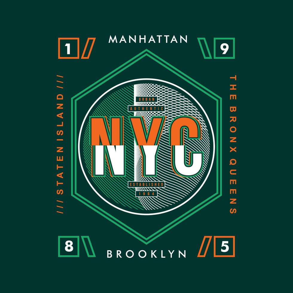 Manhattan brooklyn grafico, tipografia disegno, moda t camicia, vettore illustrazione