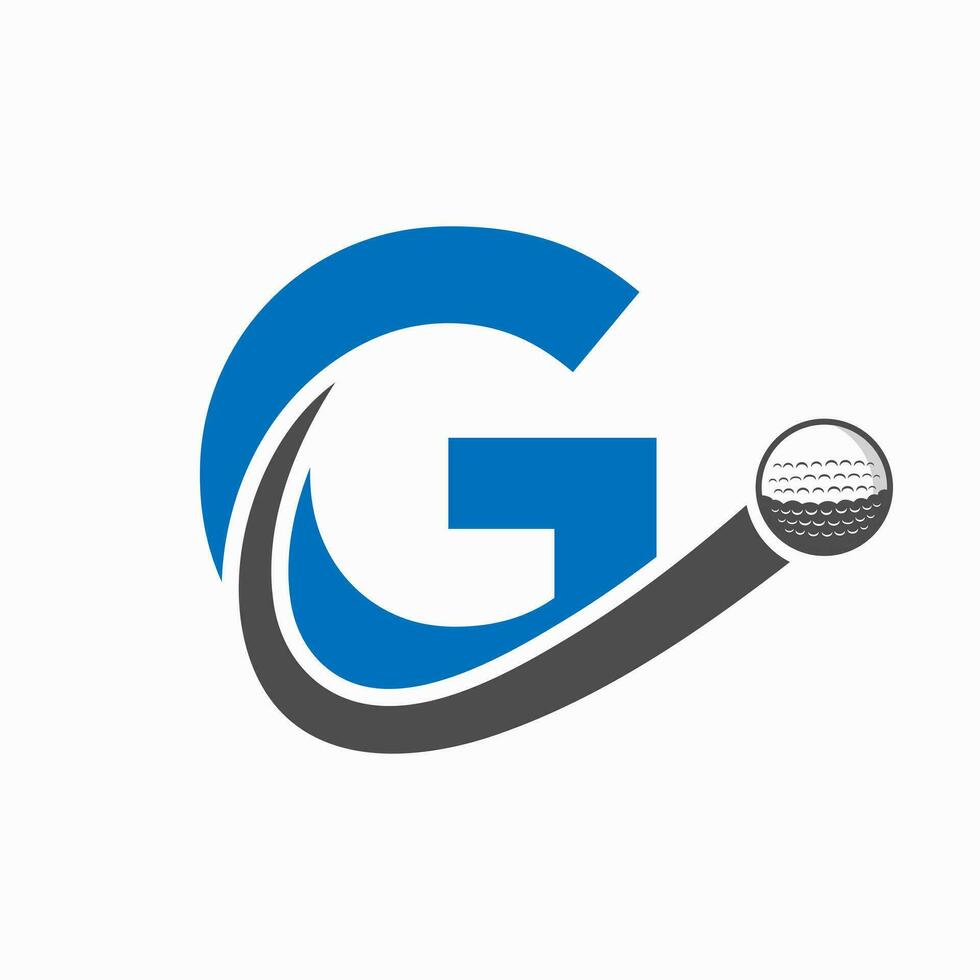 iniziale lettera g golf logo design. iniziale hockey sport accademia cartello, club simbolo vettore