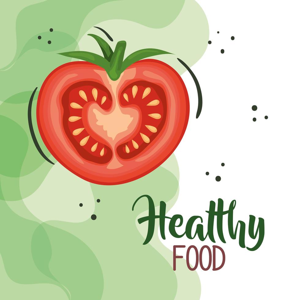 poster di cibo vegano con pomodoro vettore