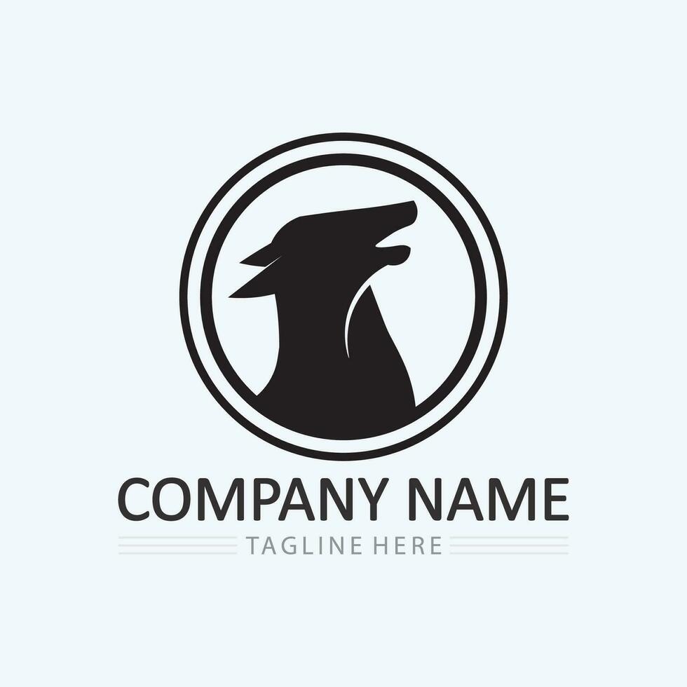 cane logo e icona animale vettore illustrazione design grafico