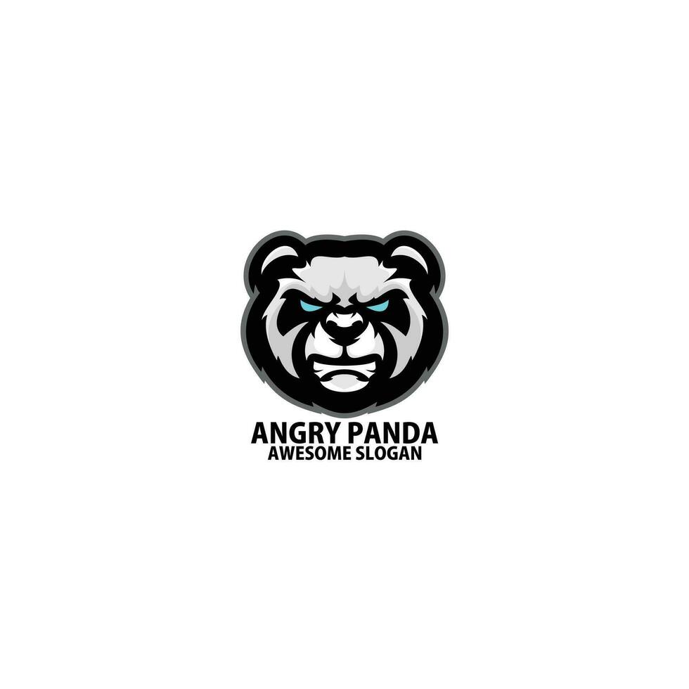 arrabbiato panda design gioco esport logo vettore