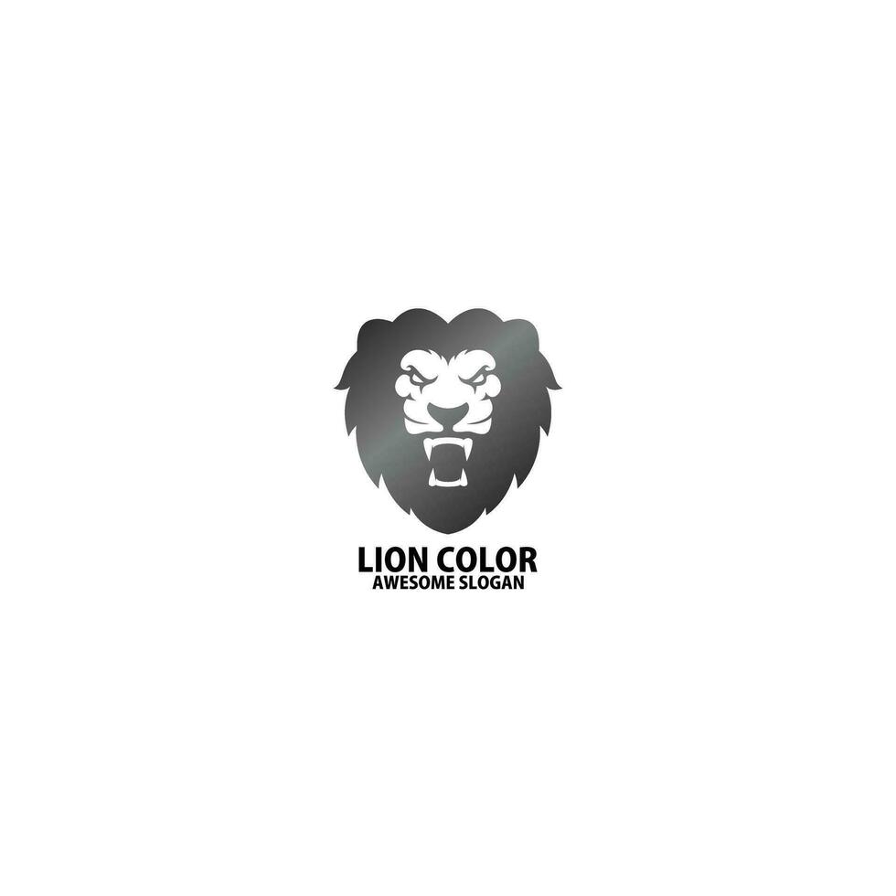 Leone testa logo design pendenza colore vettore