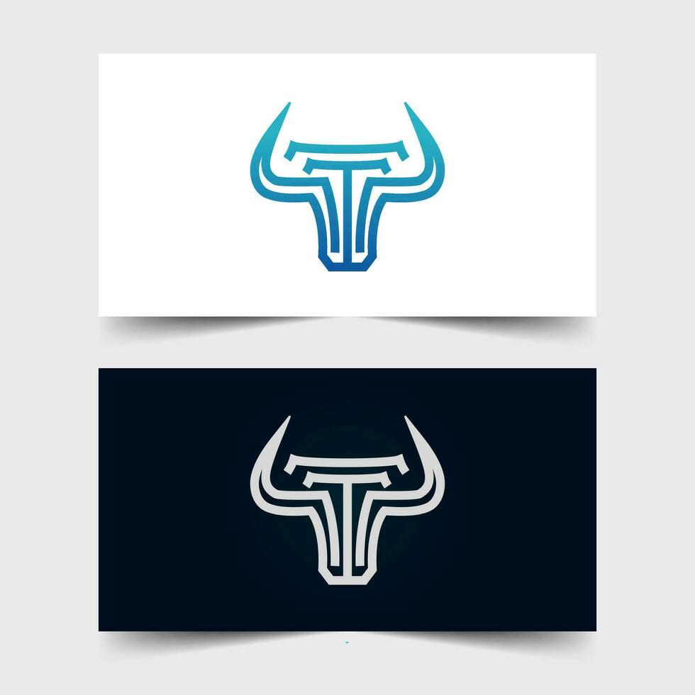moderno e semplice techno Toro logo illustrazione design vettore