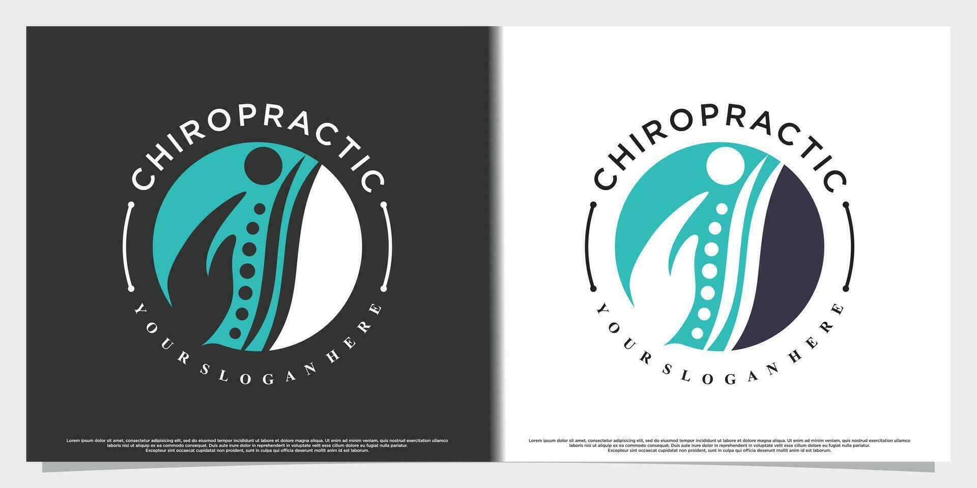 vettore chiropratica logo design per massaggio teraphy con creativo concetto