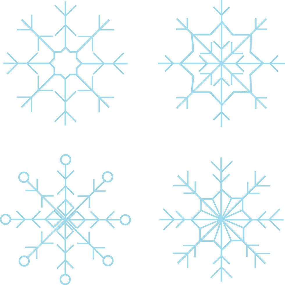 fiocco di neve illustrazione collezione isolato. vettore decorazione elementi.