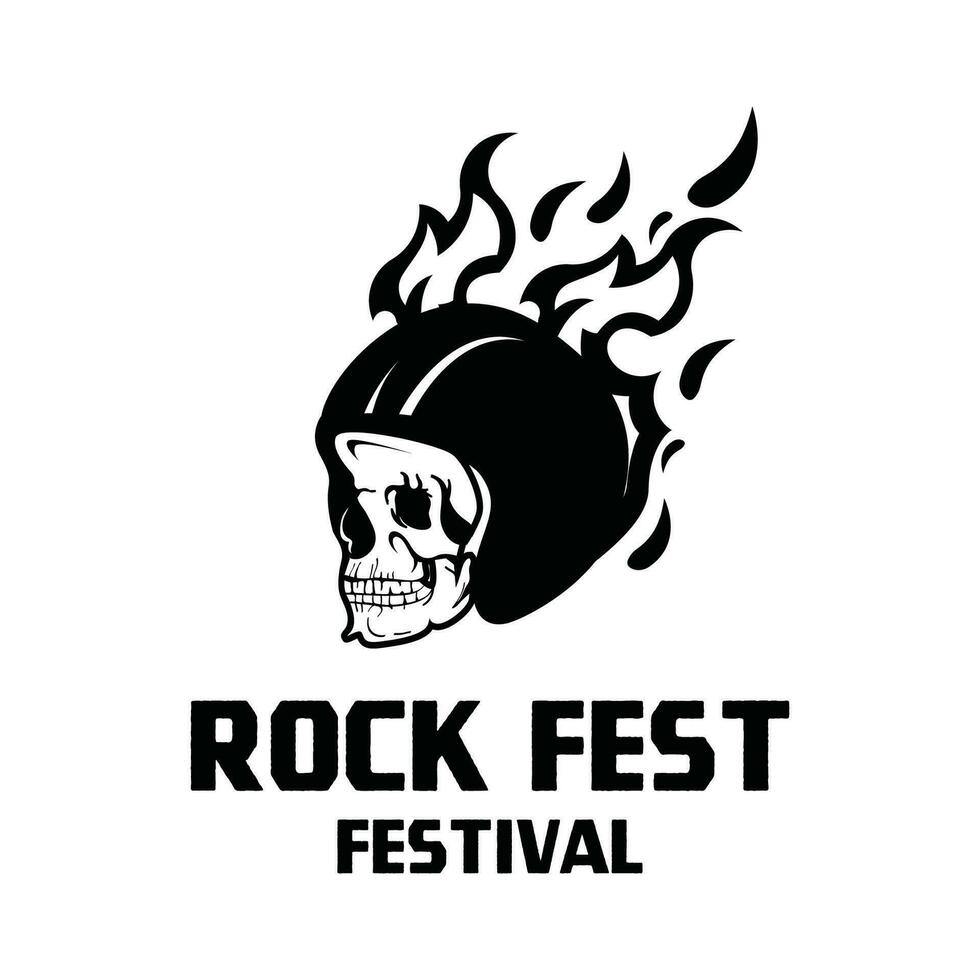 roccia n' rotolo logo silhouette. roccia Festival logo vettore illustrazione