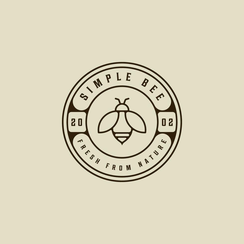 ape logo linea arte vettore semplice illustrazione modello icona grafico design. miele alveare cartello o simbolo per Prodotto a partire dal natura attività commerciale con cerchio distintivo e tipografia stile