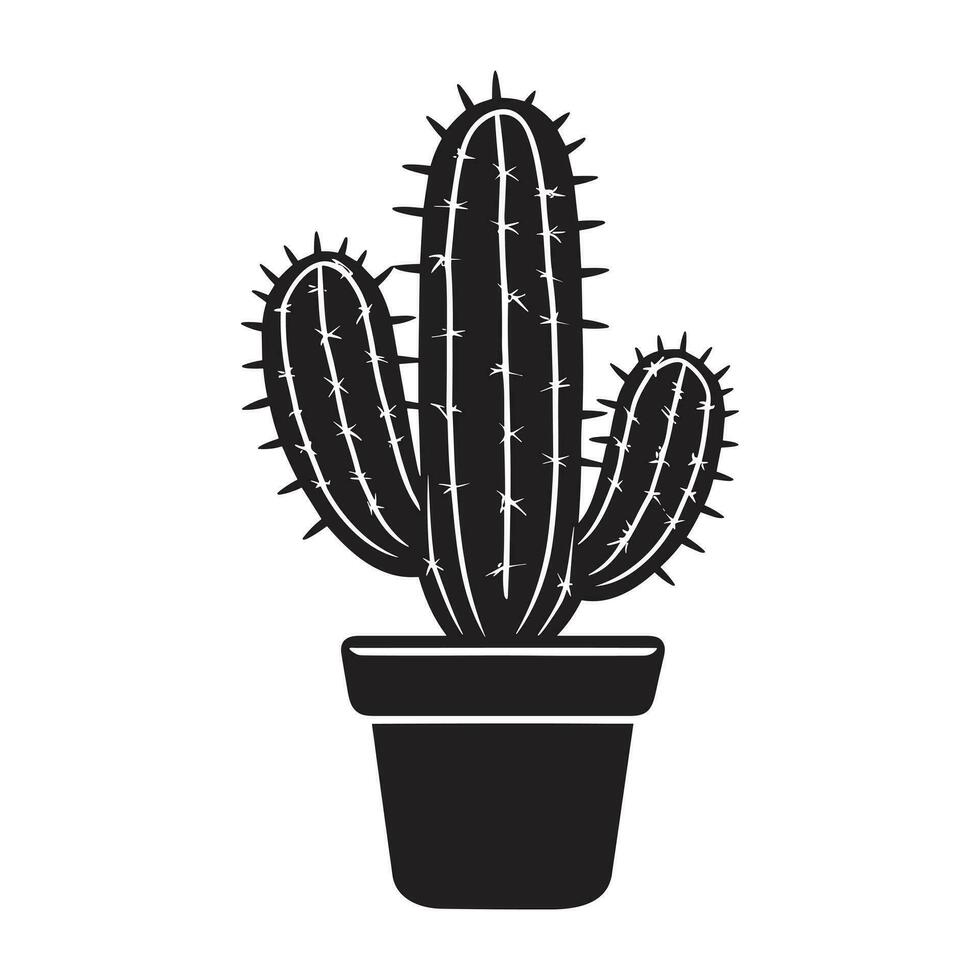 bellissimo cactus silhouette vettore