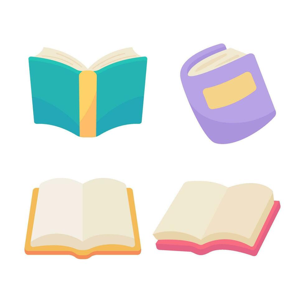 libro colorato copertina apprendimento di lettura libri nel il biblioteca carino cartone animato libri per bambini vettore