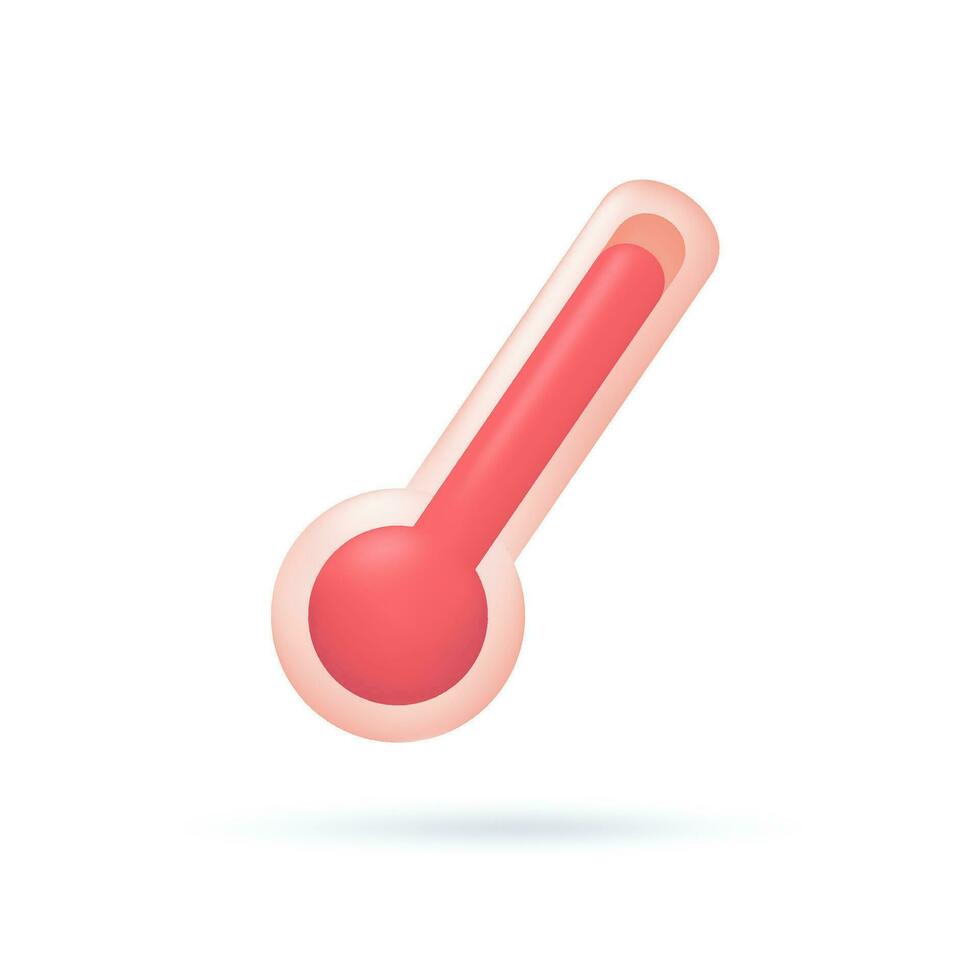 3d calore icona termometro indicando il calore di il tempo metereologico durante un' soleggiato giorno. 3d illustrazione vettore