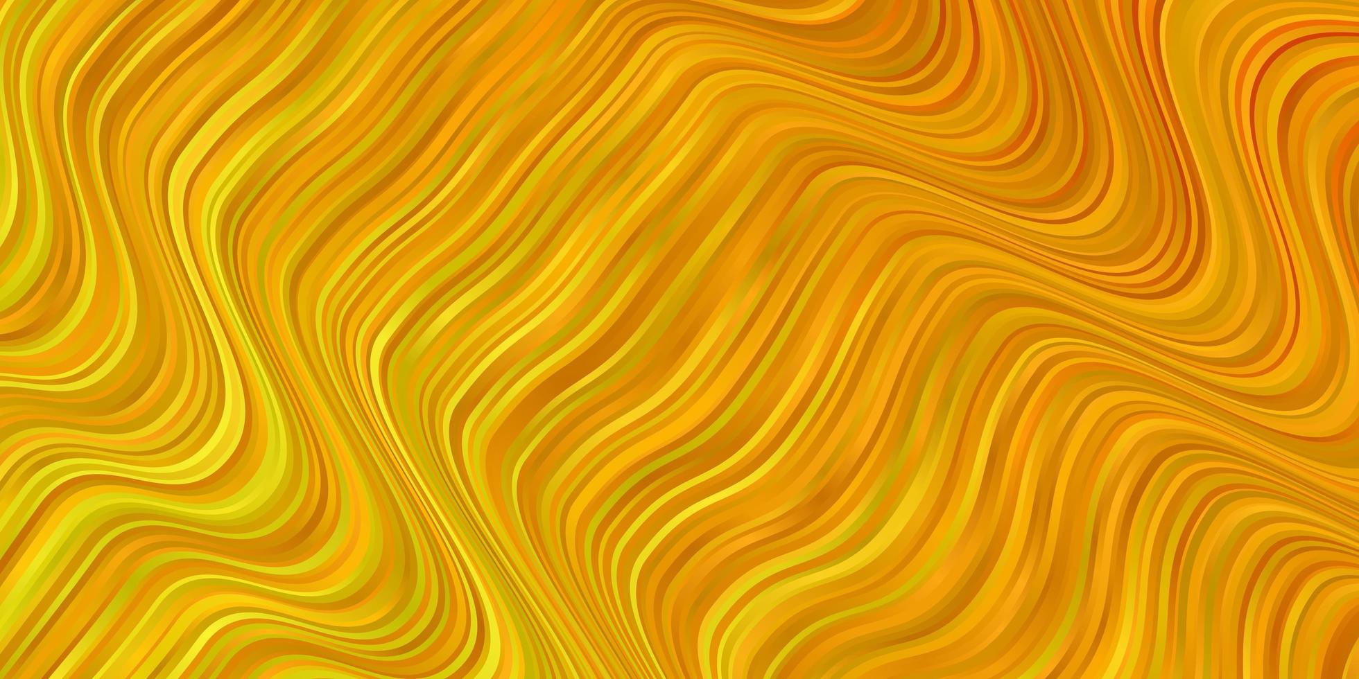 trama vettoriale giallo chiaro con illustrazione colorata ad arco circolare che consiste in un modello di curve per cellulari