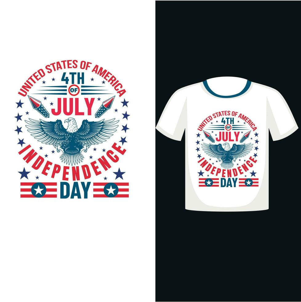 contento 4 ° luglio indipendenza giorno t camicia design vettore