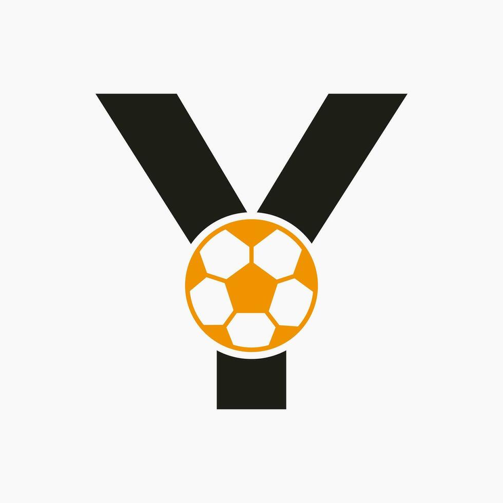 iniziale lettera y calcio logo. calcio logo design vettore modello