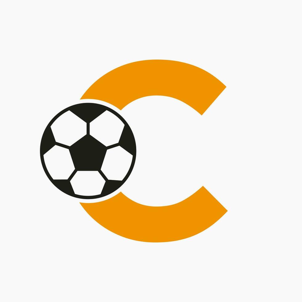 iniziale lettera c calcio logo. calcio logo design vettore modello