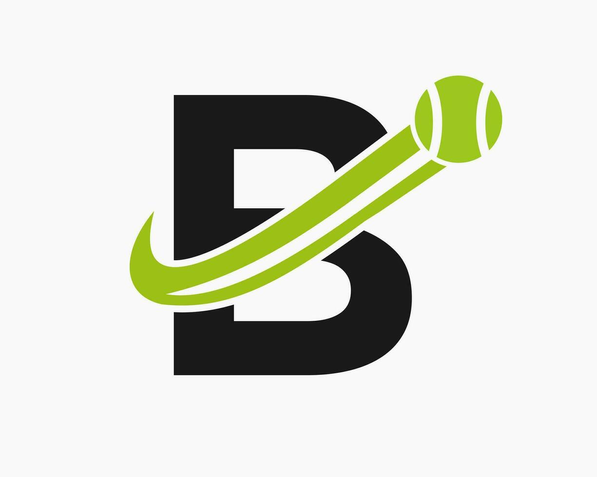 lettera B tennis club logo design modello. tennis sport accademia, club logo vettore