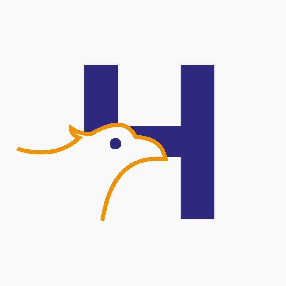 iniziale lettera h aquila logo design. mezzi di trasporto simbolo vettore modello