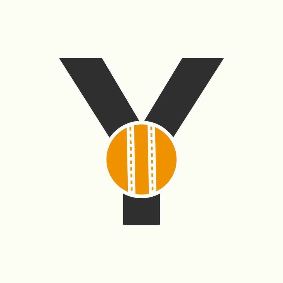 cricket logo su lettera y concetto. cricket club simbolo vettore