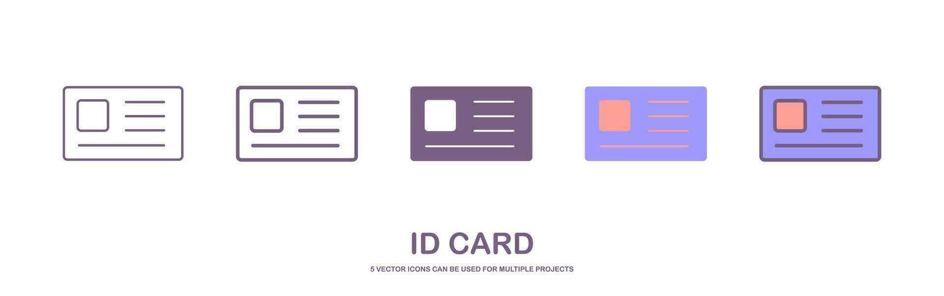 id carta icona. autista licenza, personale identificazione carta simbolo per sito web, bandiera e grafico design elemento. isolato su bianca sfondo. vettore illustrazione