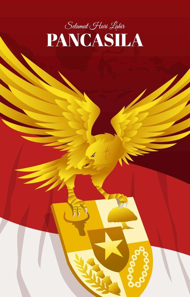 concetto di indonesia pancasila day vettore