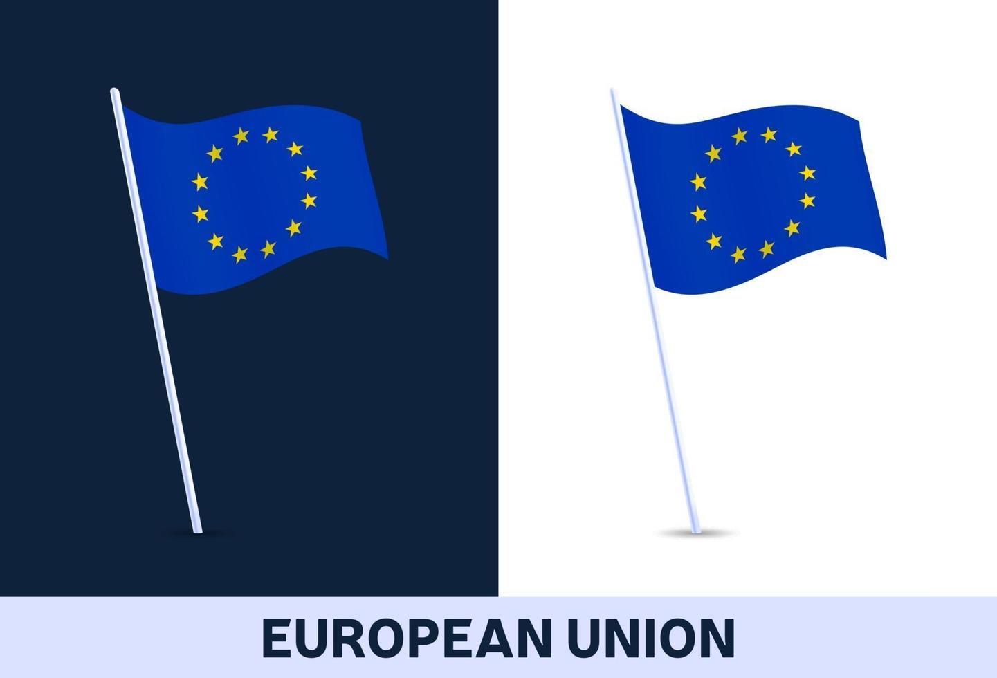 bandiera del vettore dell'unione europea che sventola la bandiera nazionale
