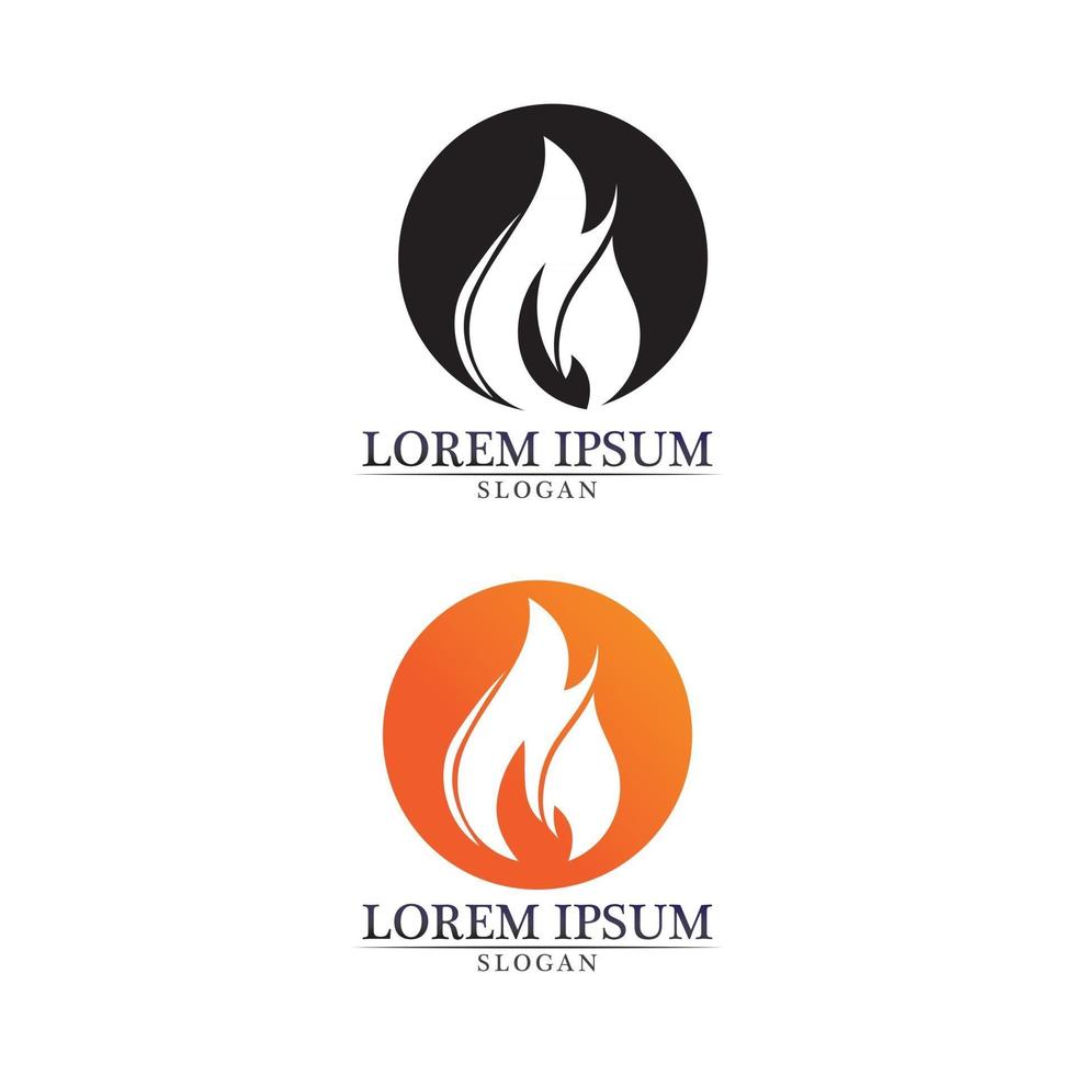 fuoco fiamma natura logo e simboli icone modello vettoriale