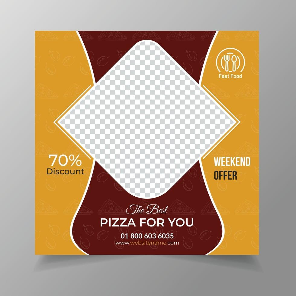 pizza social media social media post banner vettore