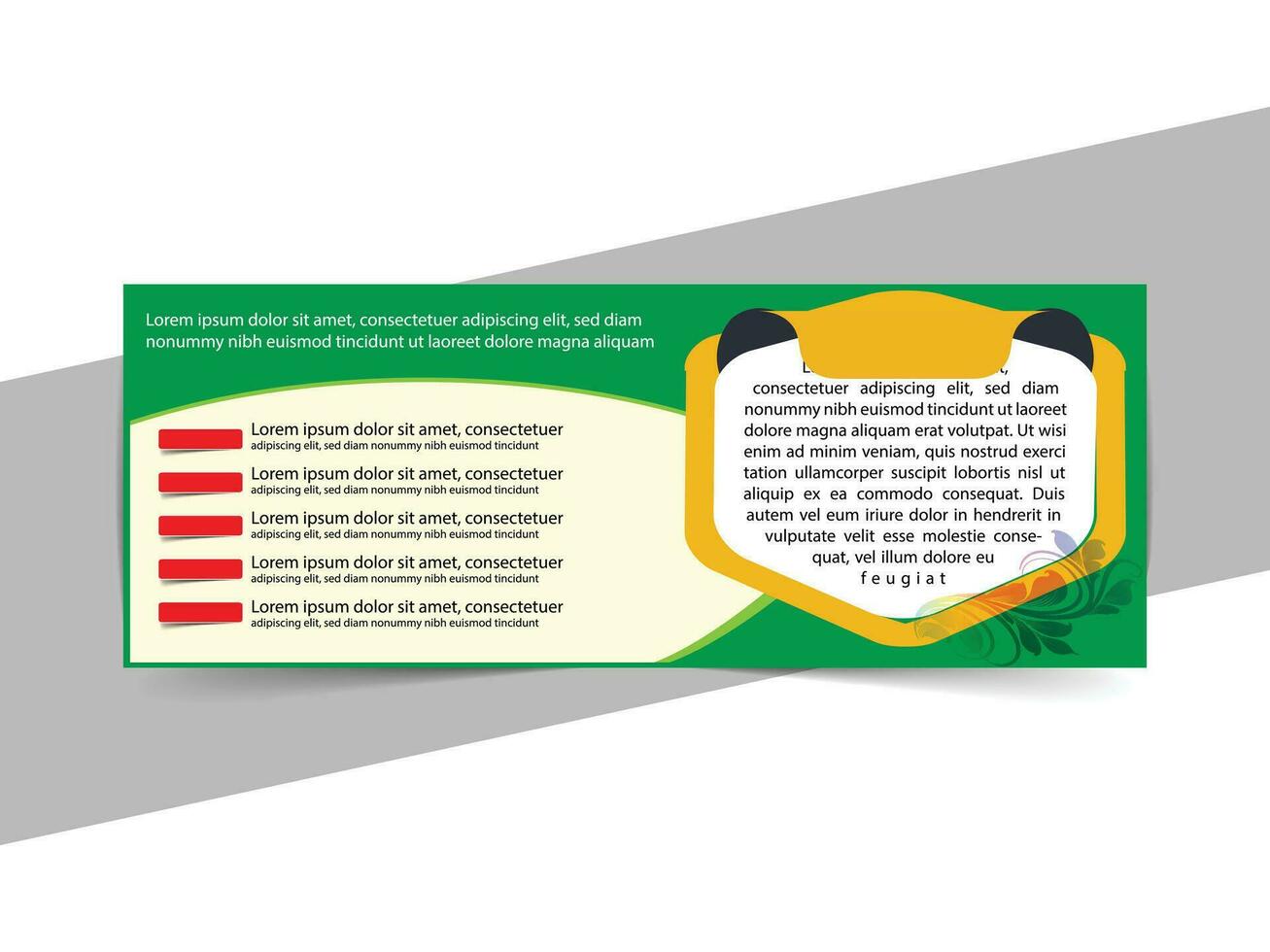 orizzontale bandiera per scala mobile e ascensore Manutenzione, creativo concetto per pubblicità, modello per spedizione fotografie e testo. moderno design con bianca sfondo. verde pendenza e rosso elementi. vettore