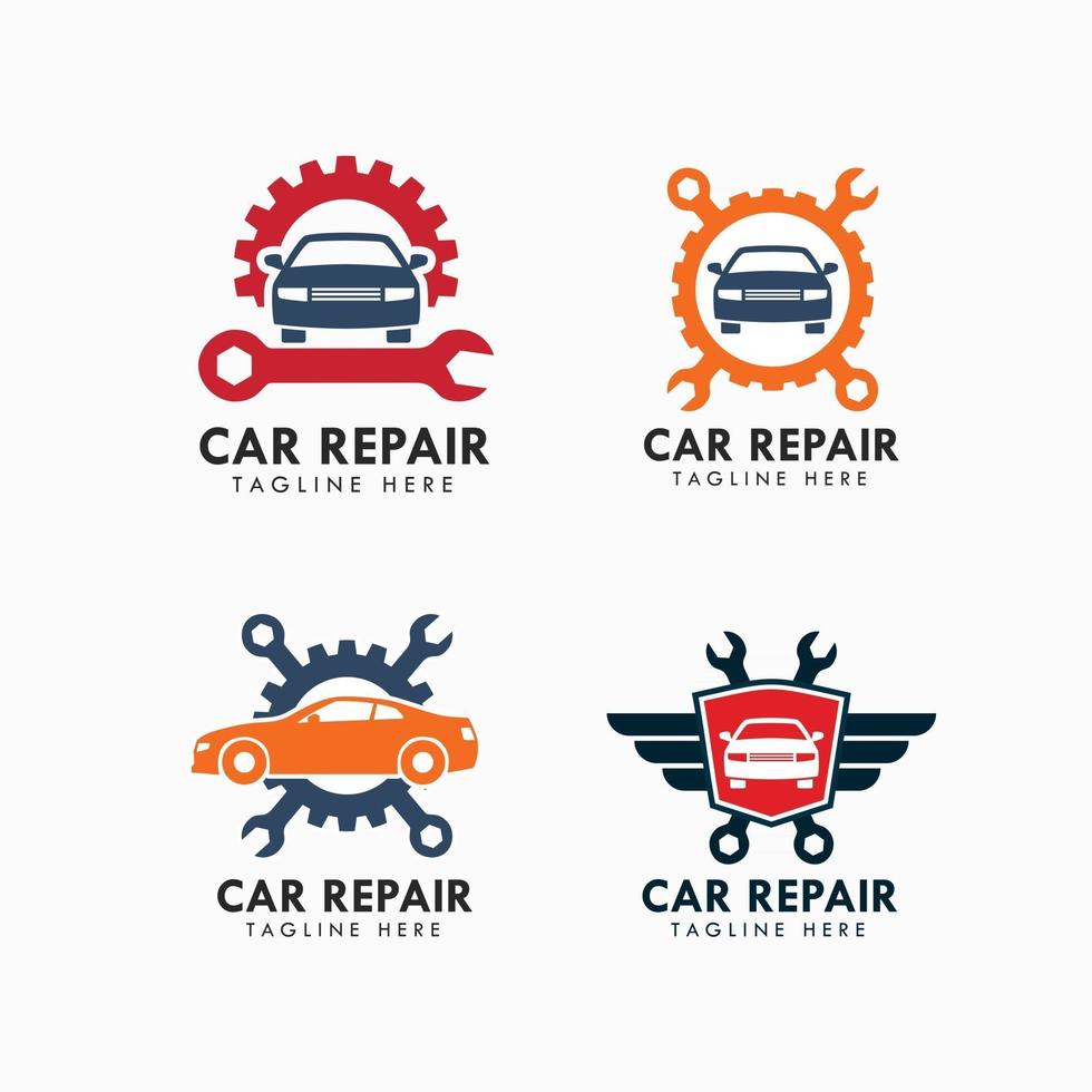 garage per auto e modello di progettazione del logo di riparazione vettore