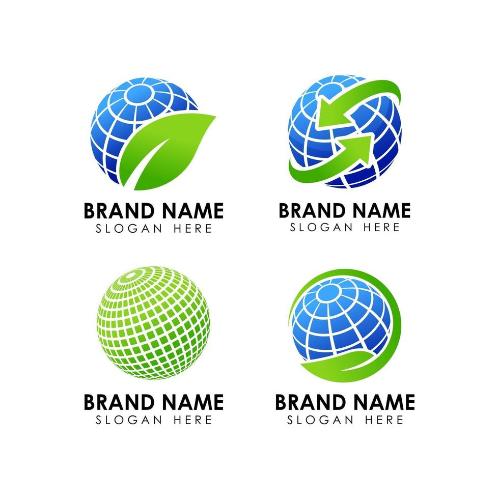 modello di progettazione del logo della terra verde vettore