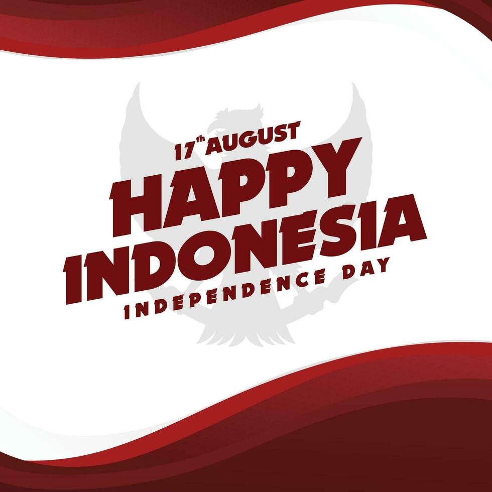 contento Indonesia indipendenza giorno modello vettore