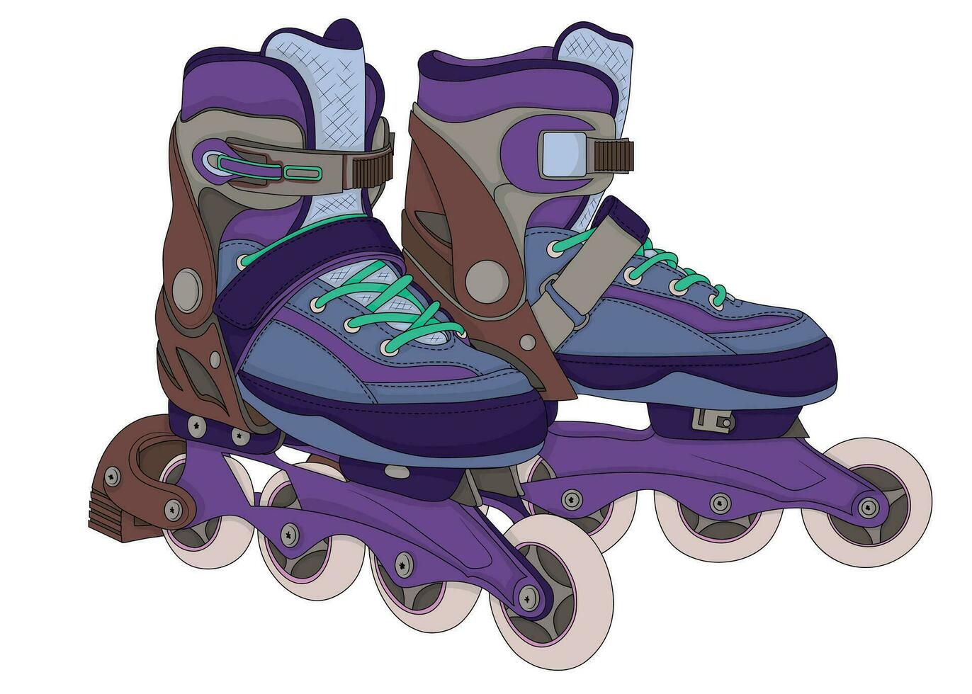 rullo pattini. gli sport scarpe per professionale rullo pattinando. colore illustrazione. dettagliato disegno. vettore
