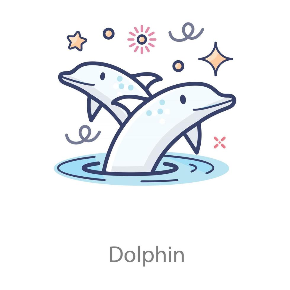delfini acquatici amichevoli vettore
