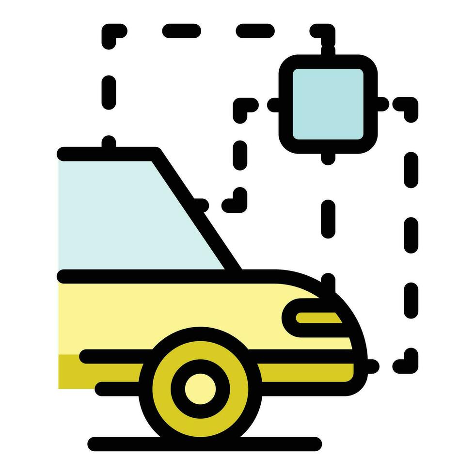 se stesso parcheggio auto icona vettore piatto