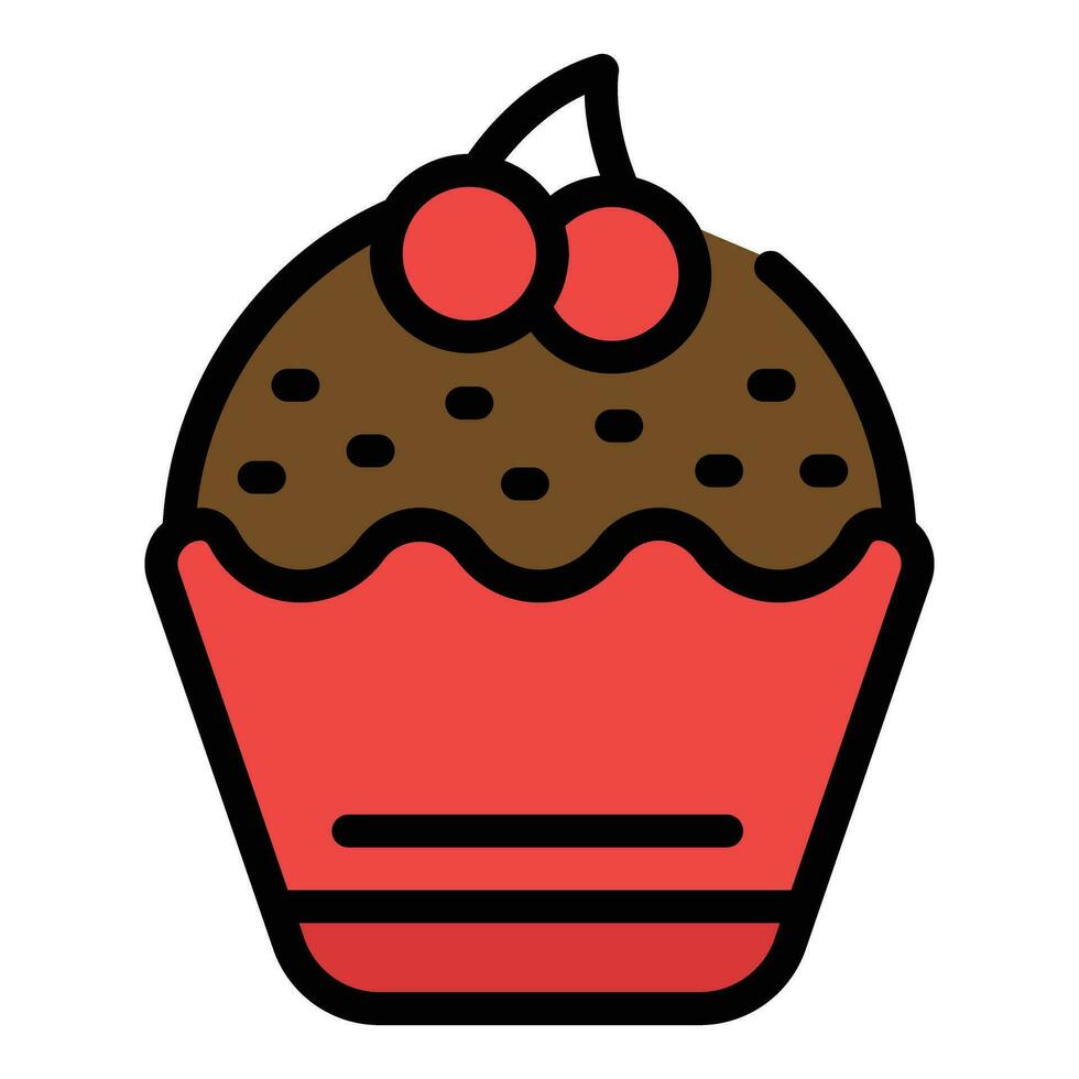 crema Cupcake icona vettore piatto