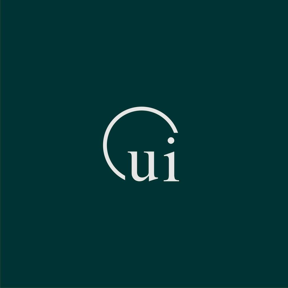 ui iniziale monogramma logo con cerchio stile design vettore