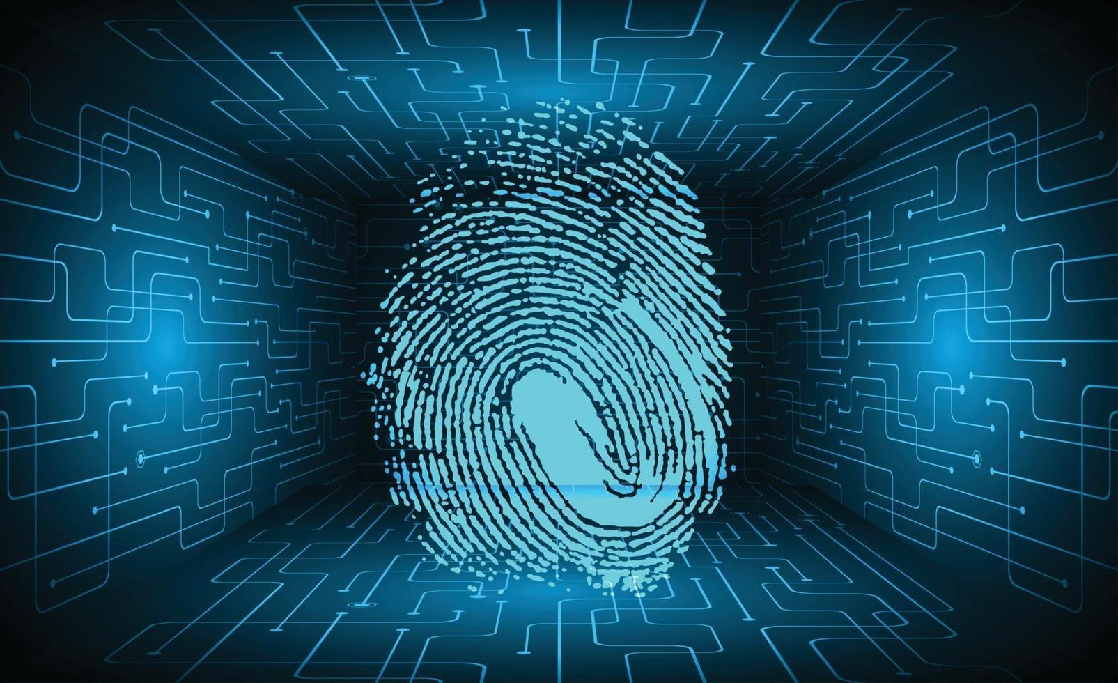 sfondo di sicurezza informatica della rete di impronte digitali vettore