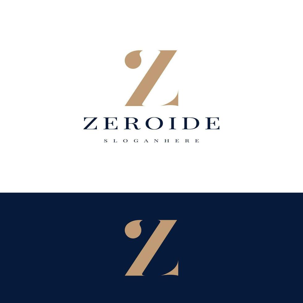 elegante semplice minimo lusso serif font alfabeto lettera z logo design vettore