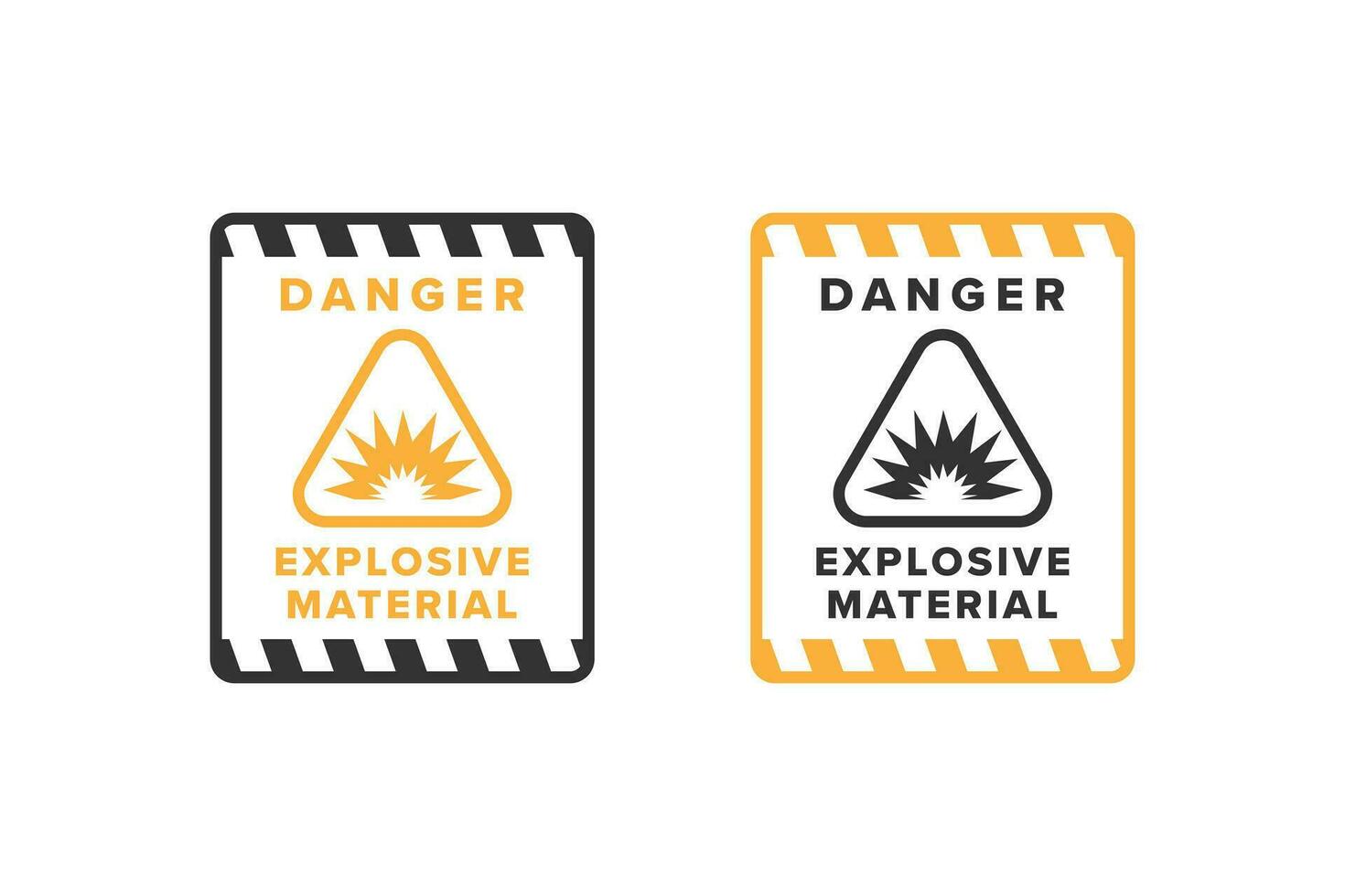 esplosivo icona cartello design vettore, esplosivi rischio avvertimento icona tavola vettore