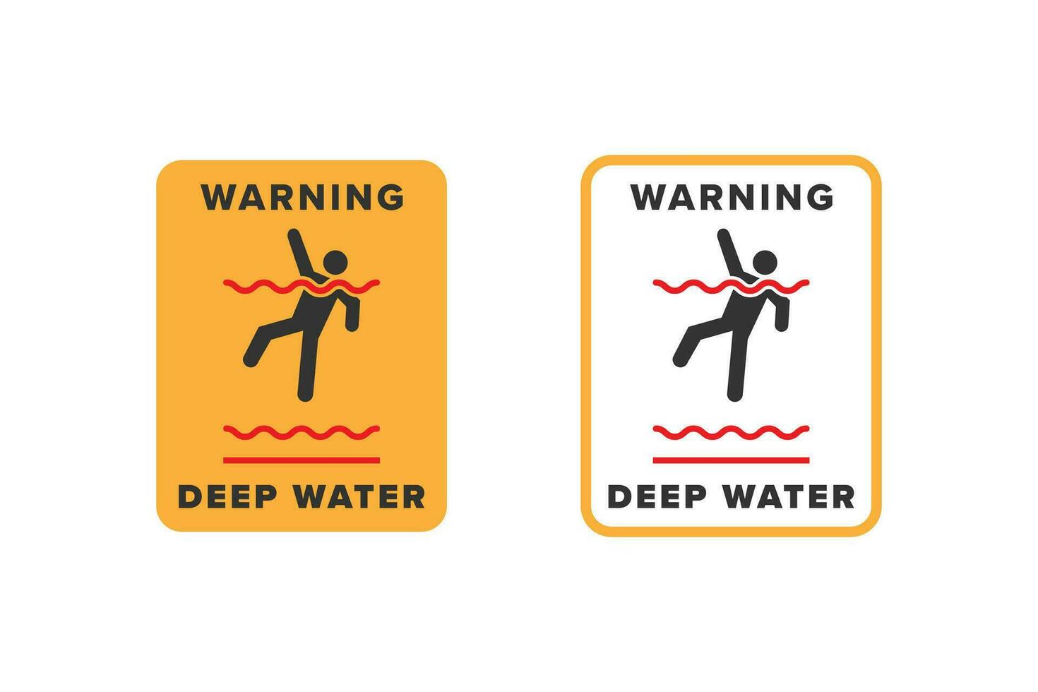 in profondità acqua icona cartello vettore disegno, icona tavola avvertimento non per nuotare perché il acqua è molto in profondità