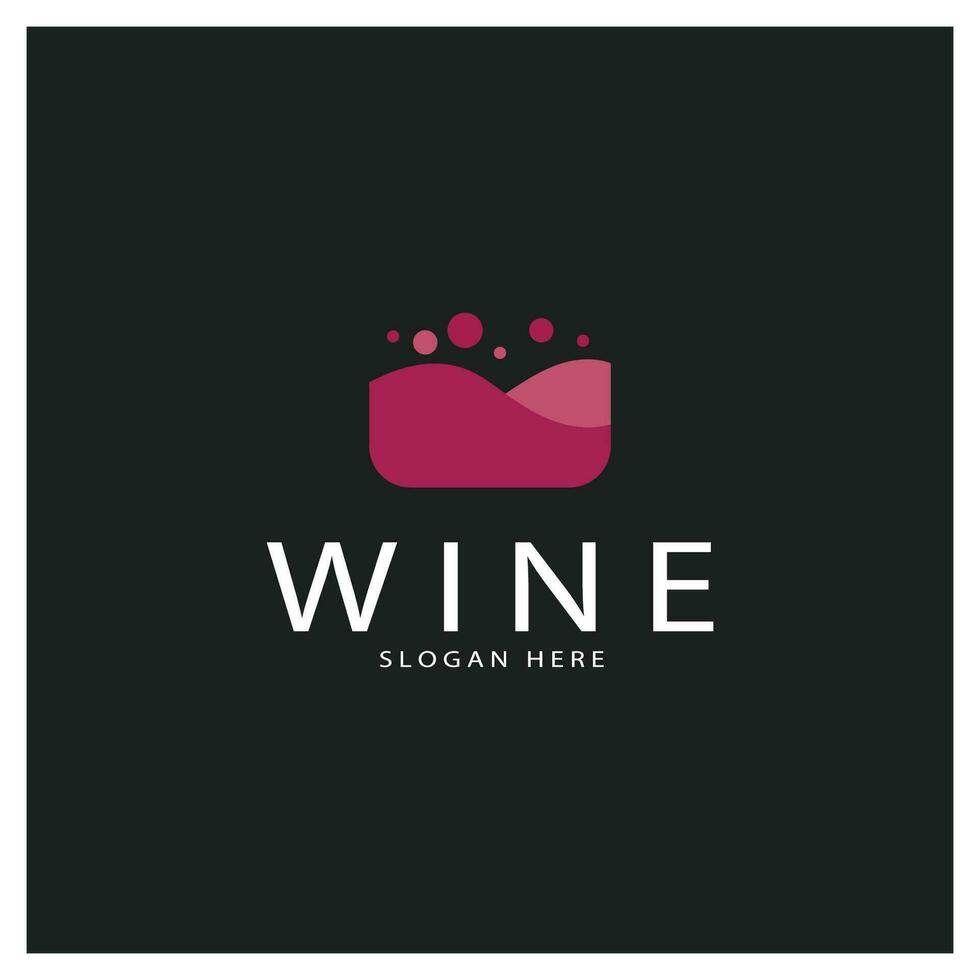 modello di progettazione del logo del vino.illustrazione vettoriale di icona-vettore