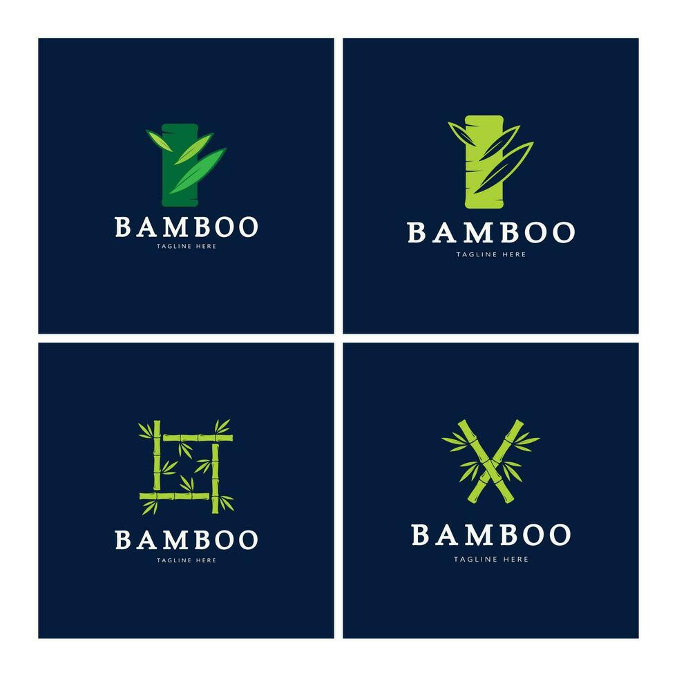 progettazione dell'illustrazione dell'icona di vettore del modello di logo di bambù