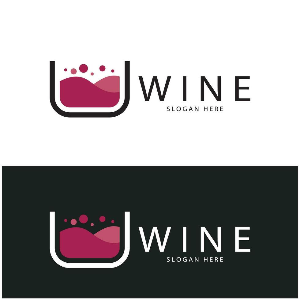 modello di progettazione del logo del vino.illustrazione vettoriale di icona-vettore