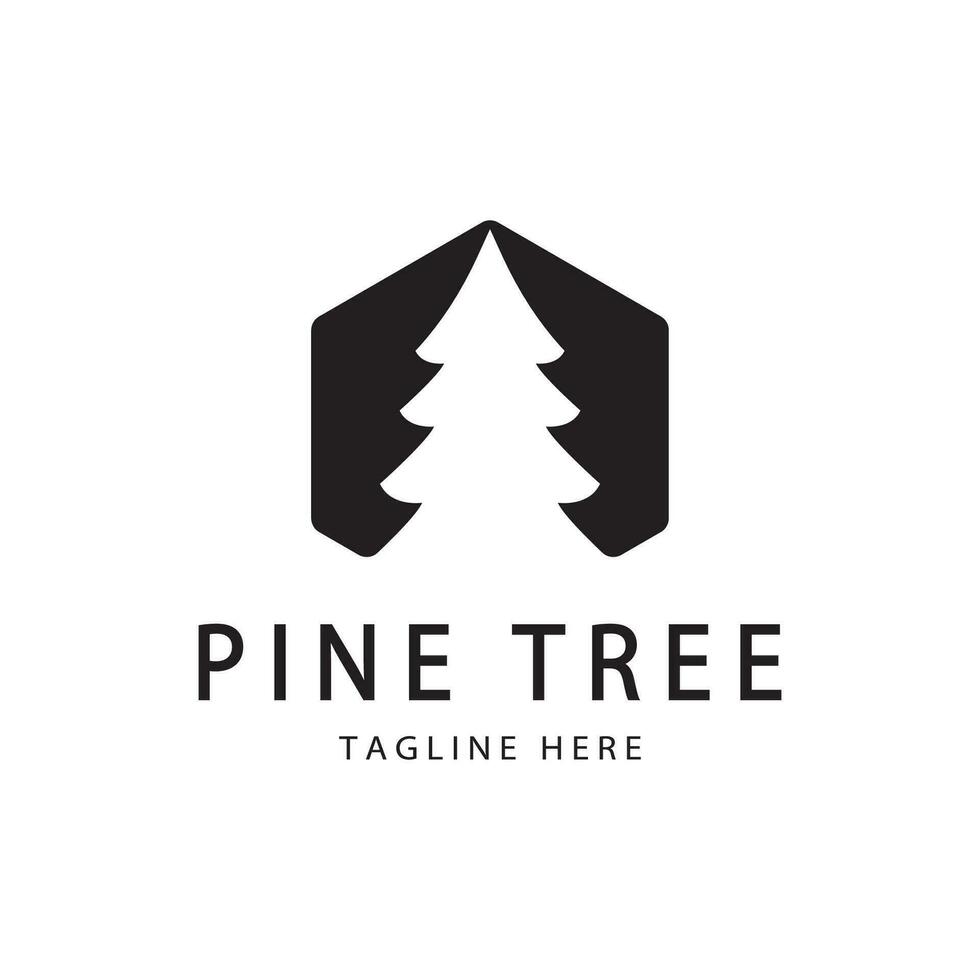 semplice pino o abete albero logo,sempreverde.per pino foresta, avventurieri, campeggio, natura, distintivi e affari.vettore vettore