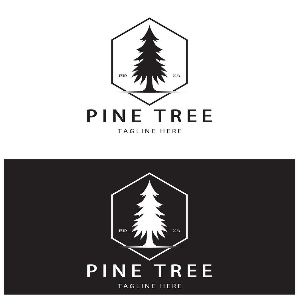 semplice pino o abete albero logo,sempreverde.per pino foresta, avventurieri, campeggio, natura, distintivi e affari.vettore vettore