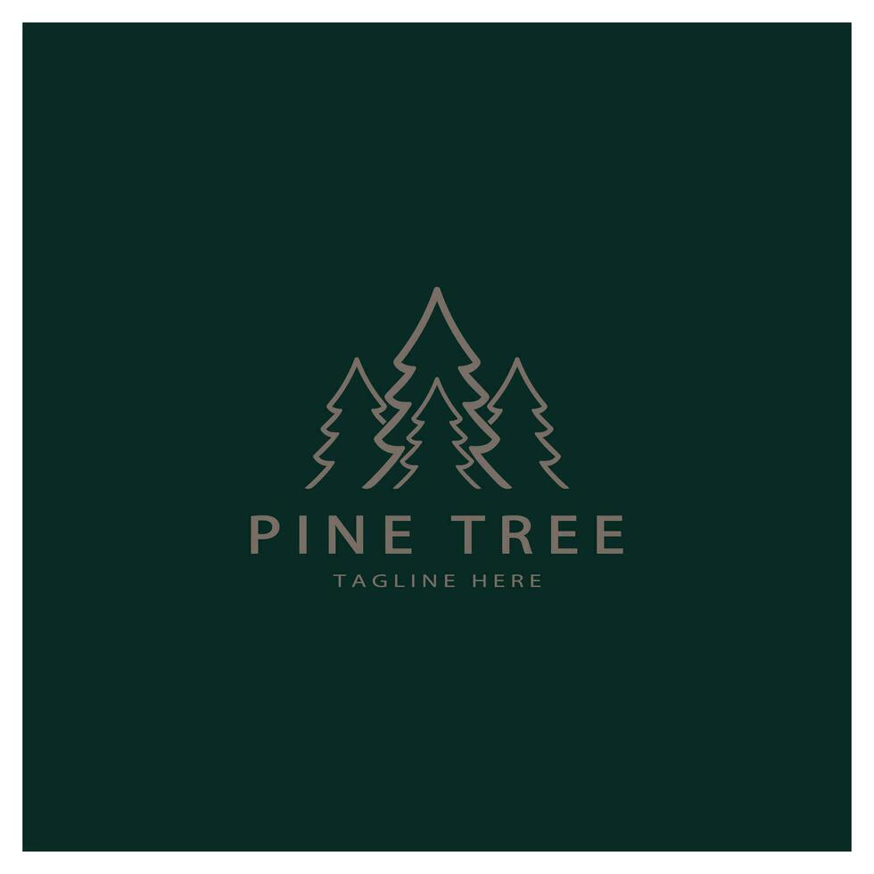 semplice pino o abete albero logo,sempreverde.per pino foresta, avventurieri, campeggio, natura, distintivi e affari.vettore vettore