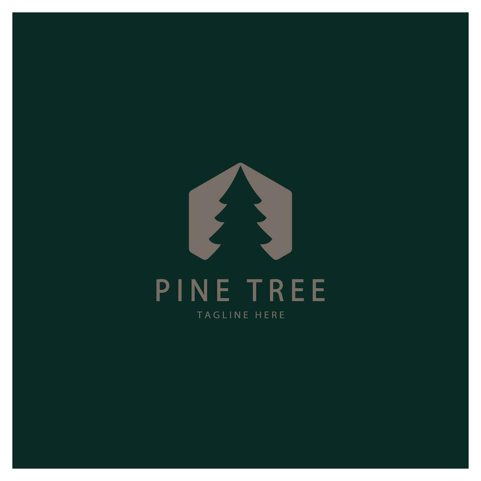 semplice pino o abete albero logo,sempreverde.per pino foresta, avventurieri, campeggio, natura, distintivi e affari.vettore vettore