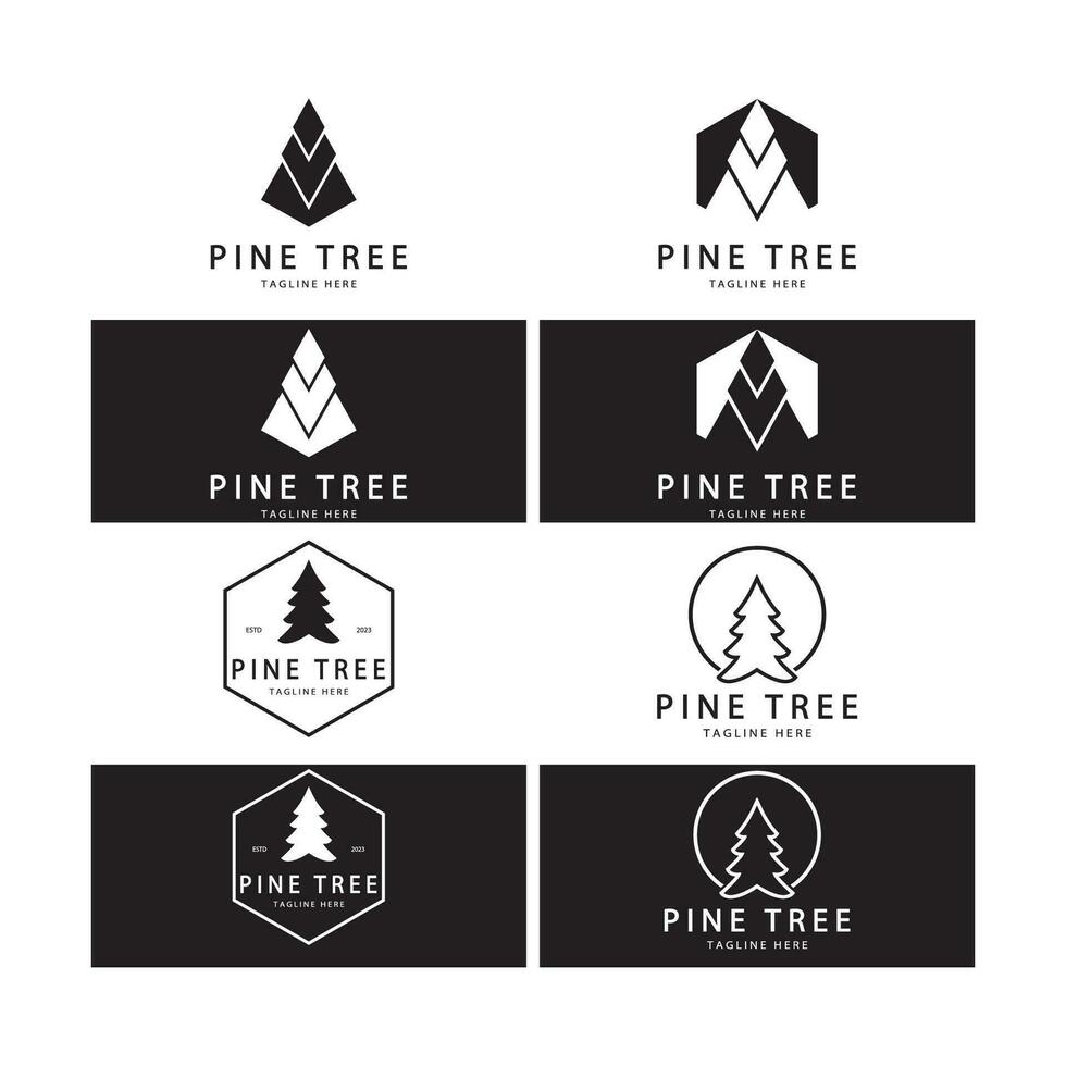 semplice pino o abete albero logo,sempreverde.per pino foresta, avventurieri, campeggio, natura, distintivi e affari.vettore vettore