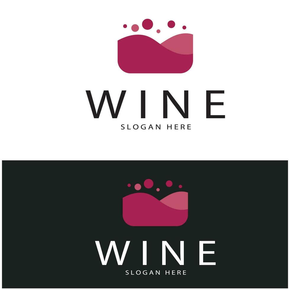 modello di progettazione del logo del vino.illustrazione vettoriale di icona-vettore