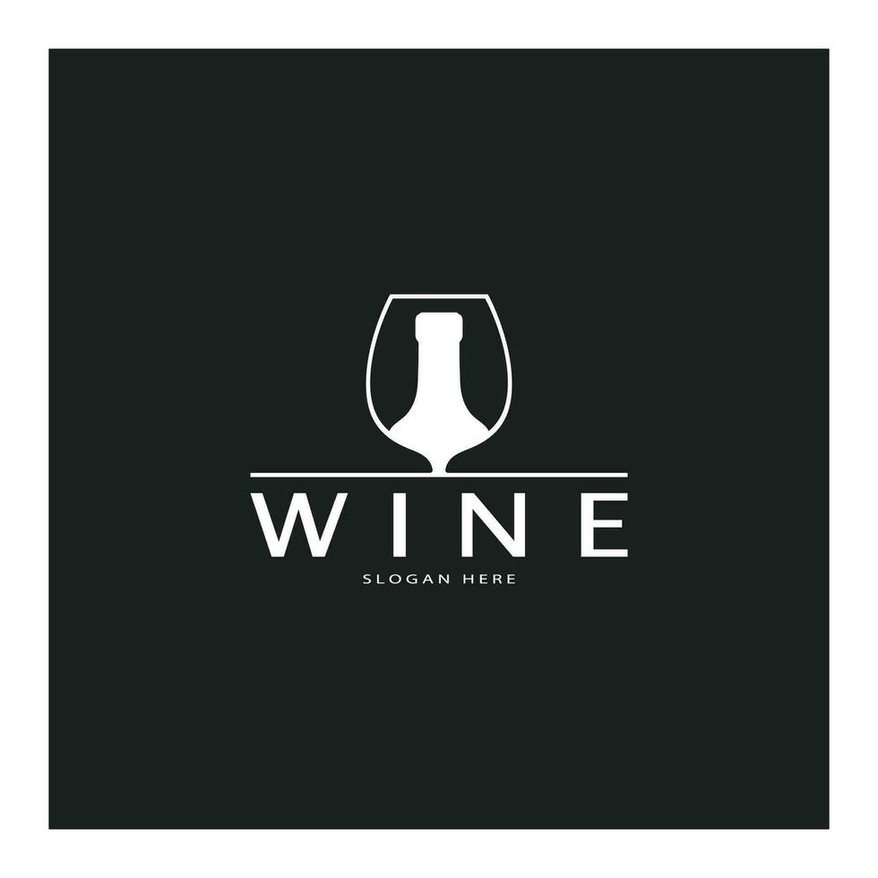 modello di progettazione del logo del vino.illustrazione vettoriale di icona-vettore