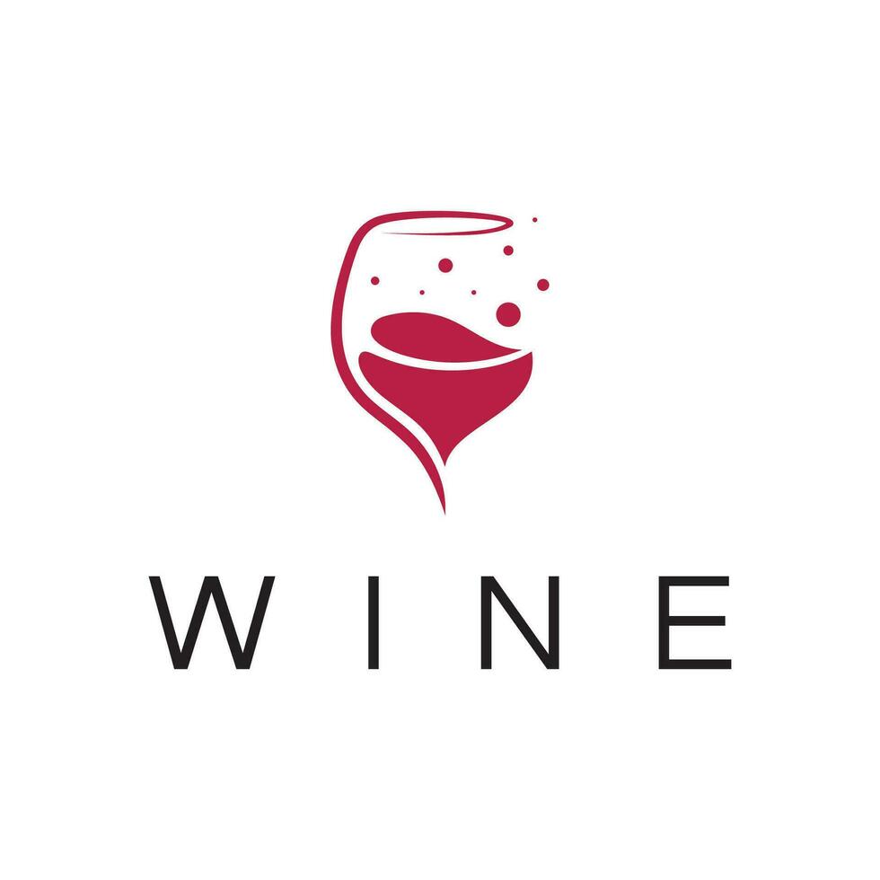 modello di progettazione del logo del vino.illustrazione vettoriale di icona-vettore